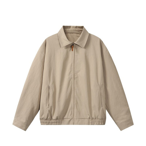 Unisex Leichte Oversize Übergangsjacke im Bomberstil mit Hemdkragen und elastischem Saum Shop Nory
