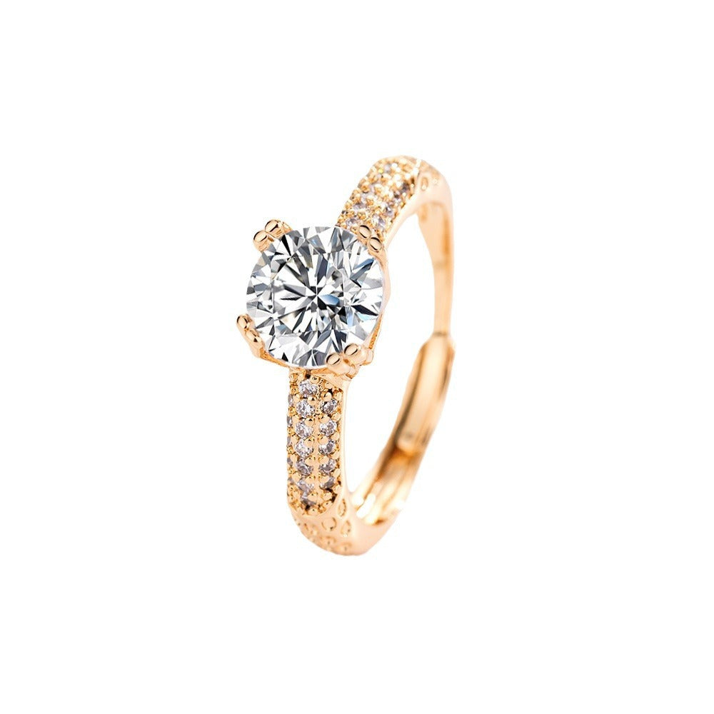 Damen Eleganter Schmuckring mit funkelndem Kristall Shop Nory
