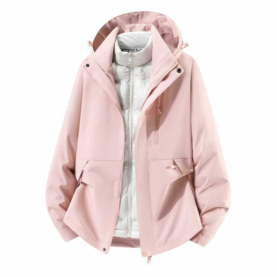 Herren Wasserfeste dreiteilige Winterjacke mit abnehmbarer Daunen-Innenjacke und Kapuze Shop Nory