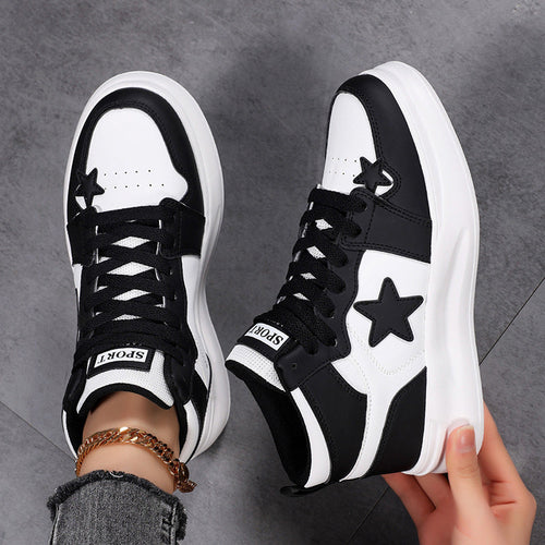 Damen Sportliche Sneaker mit ergonomischer Dämpfungstechnologie und trendigem Sternenmuster Shopnory