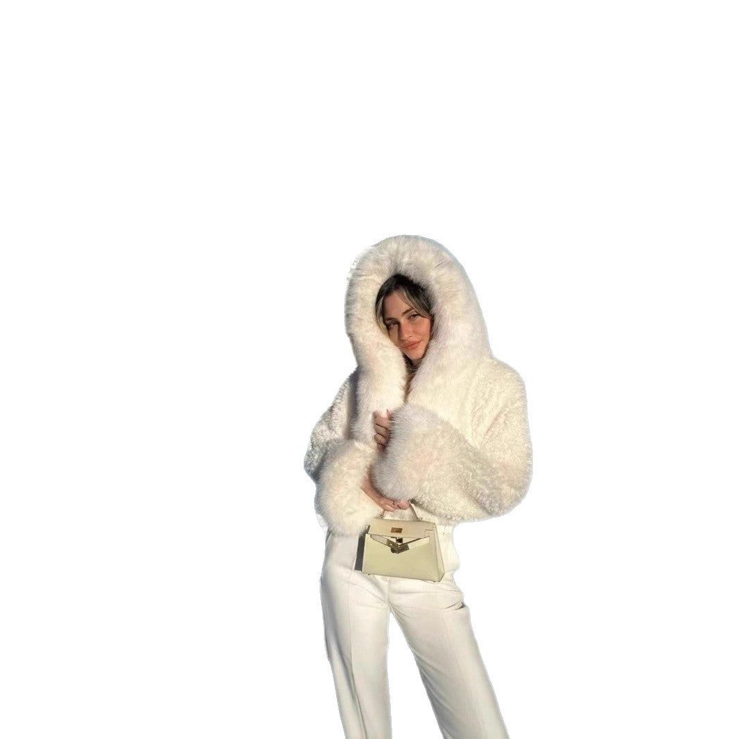 Damen Kurzbolero aus luxuriösem Hochflor-Kunstpelz mit XXL‑Schalkragen Shop Nory