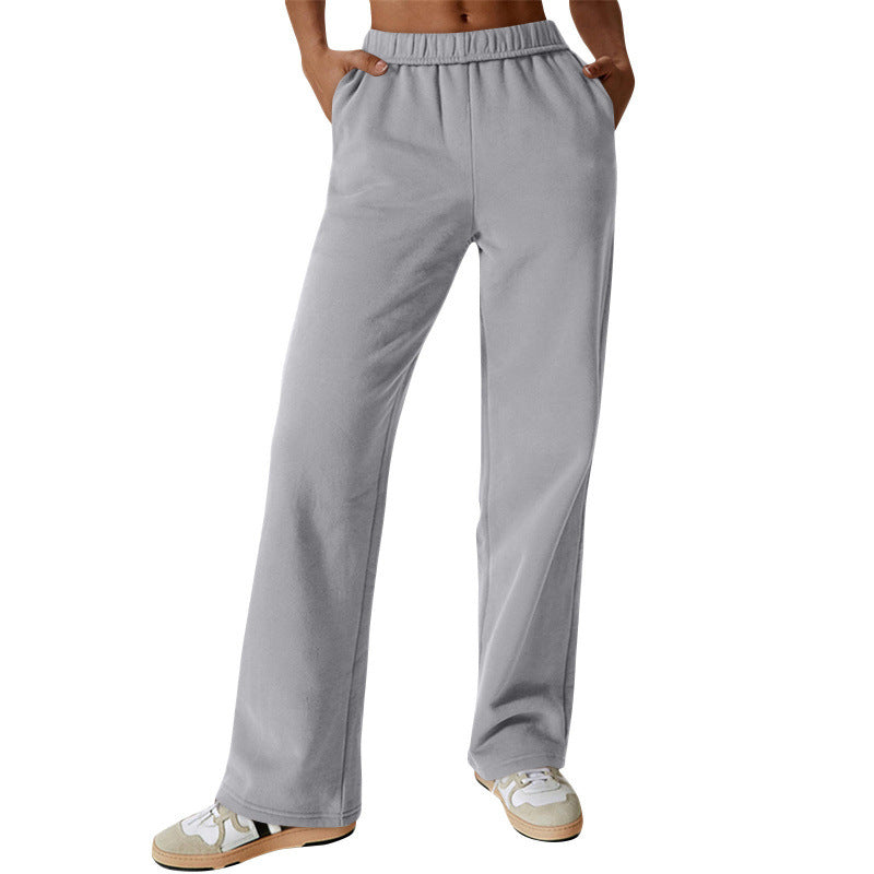 Damen nan hochgeschnittene ausgestellte Loungehose mit elastischem Komfortbund und verdeckten Eingrifftaschen Shop Nory
