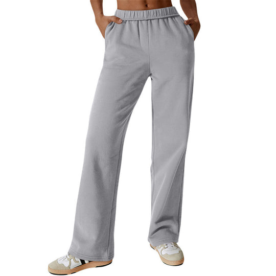 Damen nan weite hochgeschnittene Jogginghose aus weichem Sweat mit elastischem Bund und Eingrifftaschen Shop Nory