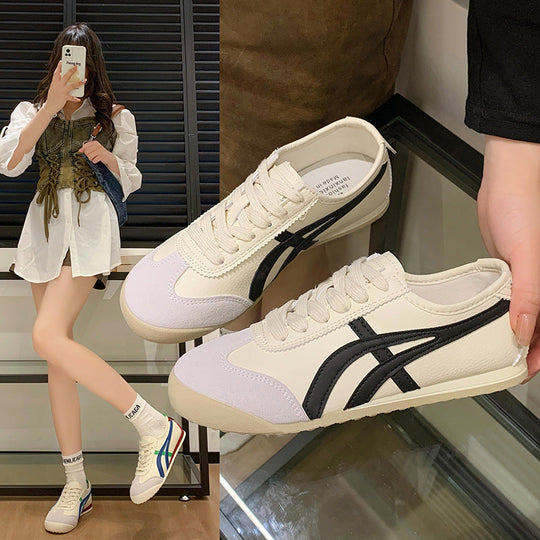 Damen Sportliche Sneakers im Retro-Design mit kontrastierenden Farbakzenten Shopnory