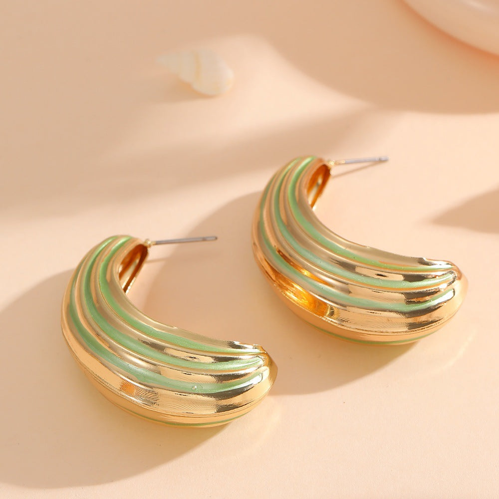 Damen Hängende Ohrringe mit luxuriösem Gold- und Pinkfinish Shop Nory