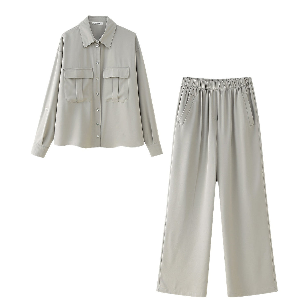 Damen Lockere Blusenjacke und weite Culotte im Set Shop Nory