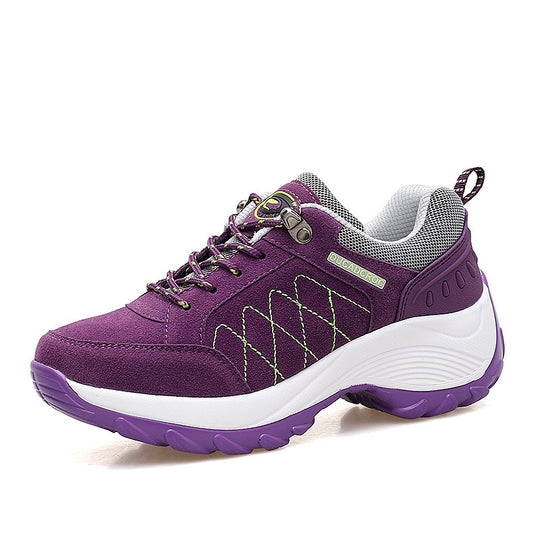 Damen Bequeme Outdoor-Walking-Sneaker mit verstärkter Profilsohle und gepolstertem Knöchelkragen Shopy Nory