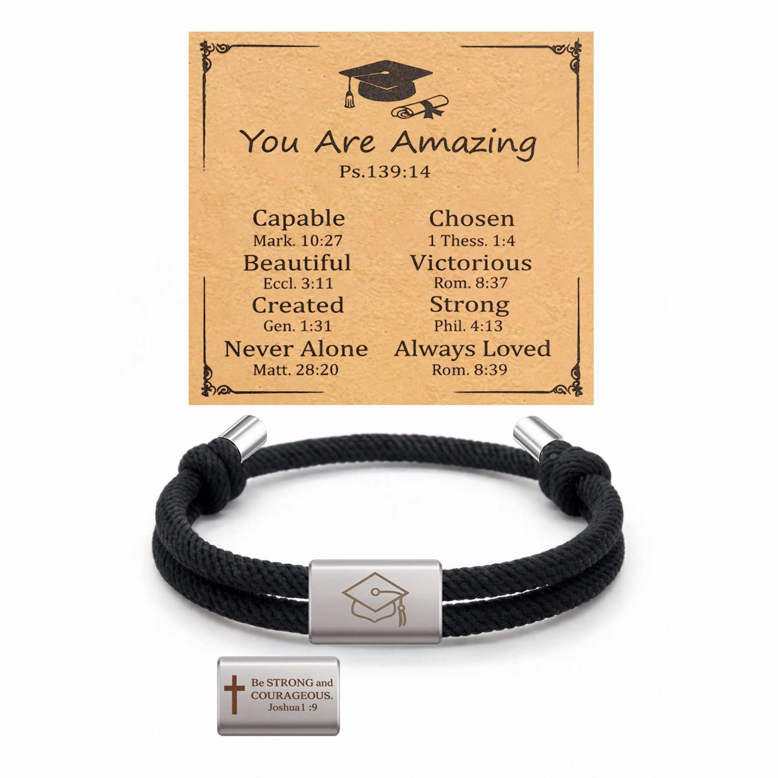 Damen Motivationsarmband mit symbolischen Graduation-Anhängern Shop Nory
