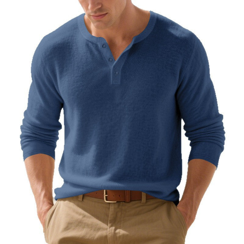 Herren Langarmshirt mit Knopfleiste