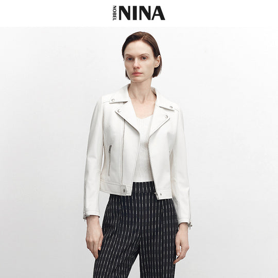 Damen Stylische Lederjacke im Biker-Stil Shop Nory