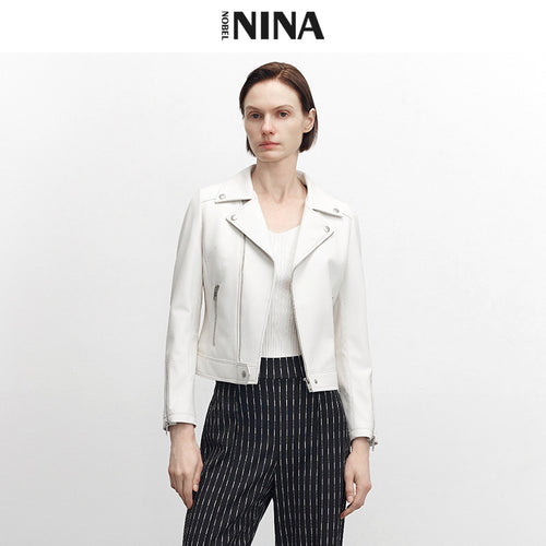 Damen Stylische Lederjacke im Biker-Stil Shop Nory