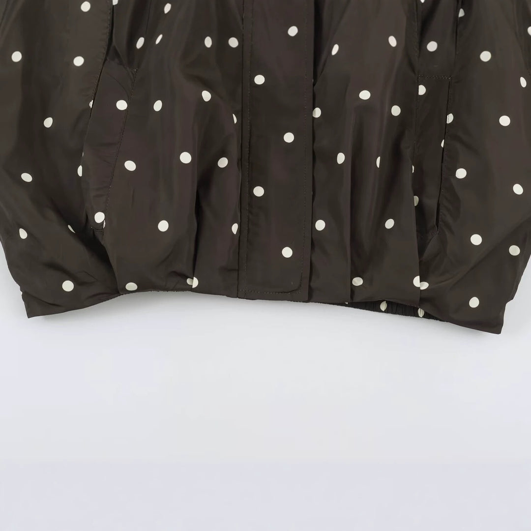 Damen Oversize-Windbreaker mit Tupfen-Print, hohem Stehkragen und elastischem Saum Shop Nory