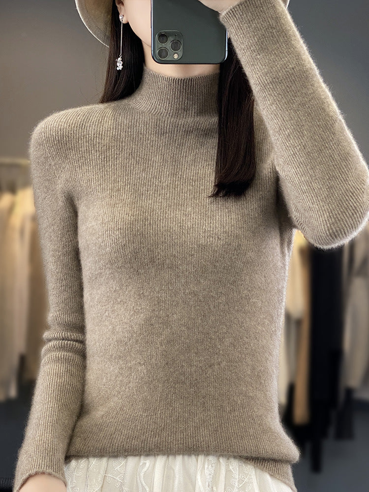 Damen Schlanker Feinstrick-Mockneckpullover aus feinem Angora‑Mix Shop Nory