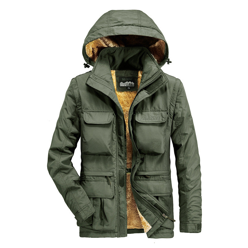 Herren Thermischer Kapuzen-Parka im Utility-Design mit Teddyfutter und Mehrfachtaschen Shop Nory