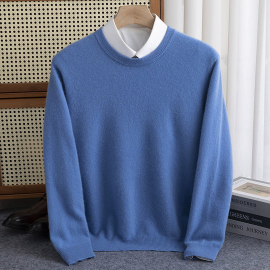 Herren Schlichter Rundhals-Feinstrickpullover kaschmirähnliche Haptik mit gerippten Abschlüssen Shop Nory