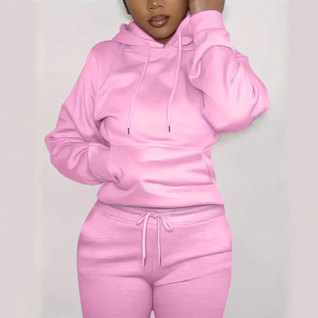 Damen nan figurbetontes Hoodie-und Taillenrock-Set mit Kängurutasche und Tunnelzug Shop Nory