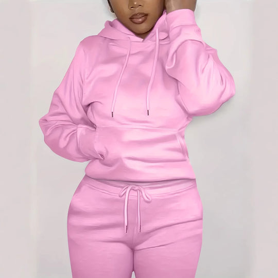 Damen nan figurbetontes Hoodie-und Taillenrock-Set mit Kängurutasche und Tunnelzug Shop Nory