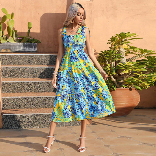 Damen Sommerliches Maxikleid mit tragefreundlichen Schulterbändern und floralem Design