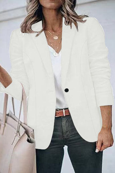 Damen Taillierter Blazer mit geschliffenem Revers, leichter Schulterpolsterung und Ein-Knopf-Verschluss Shop Nory
