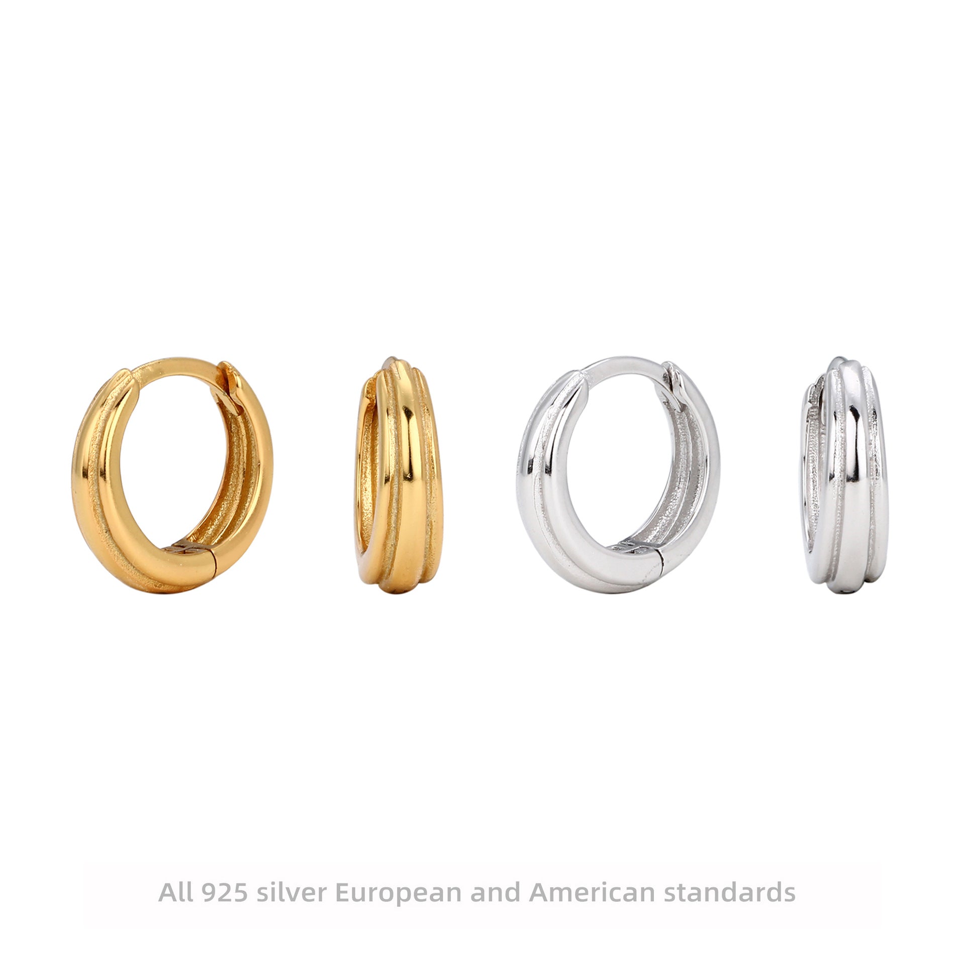 Damen Creolen mit geschwungenem Design aus 925 Sterling Silber Shop Nory