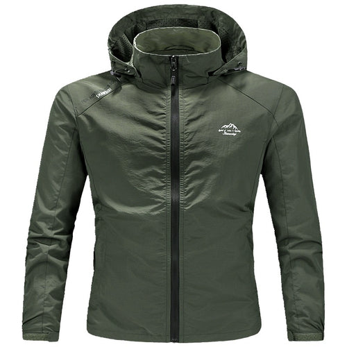 Herren Ultraleichte packbare Outdoorjacke mit hohem Kragen, Kapuze und atmungsaktivem Meshfutter Shop Nory