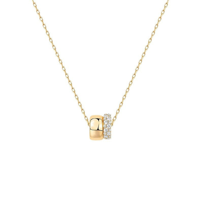 Damen Halskette mit doppeltem Anhänger aus hochwertigem Edelstahl und funkelnden Details Shop Nory
