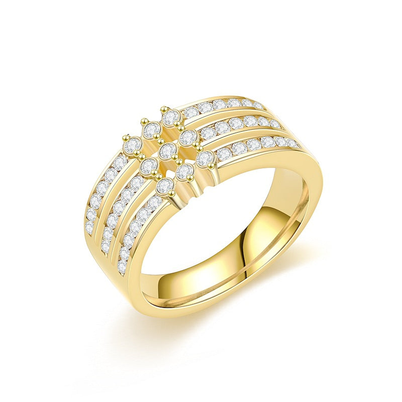 Damen Ring mit funkelndem Zirkonia-Muster Shop Nory