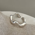 Damen Offener Ring mit verspieltem Wellen-Design Shop Nory