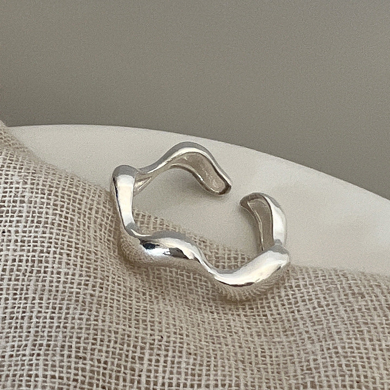 Damen Offener Ring mit verspieltem Wellen-Design Shop Nory