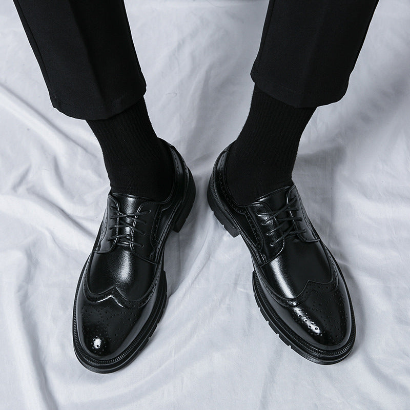 Herren Elegante Schnürschuhe mit klassischen Broguemuster und rutschfester Sohle