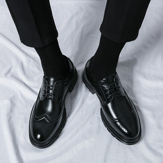 Herren Elegante Schnürschuhe mit klassischen Broguemuster und rutschfester Sohle