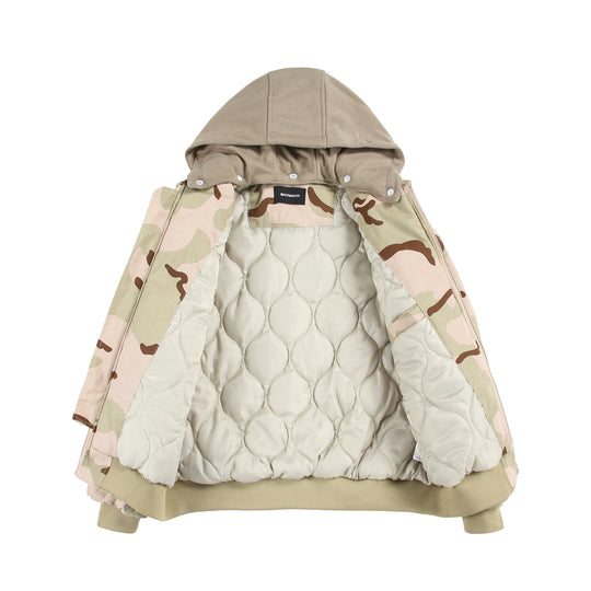 Unisex Oversize Cargo-Bomberjacke mit Kapuze und aufgesetzten Utility‑Taschen Shop Nory