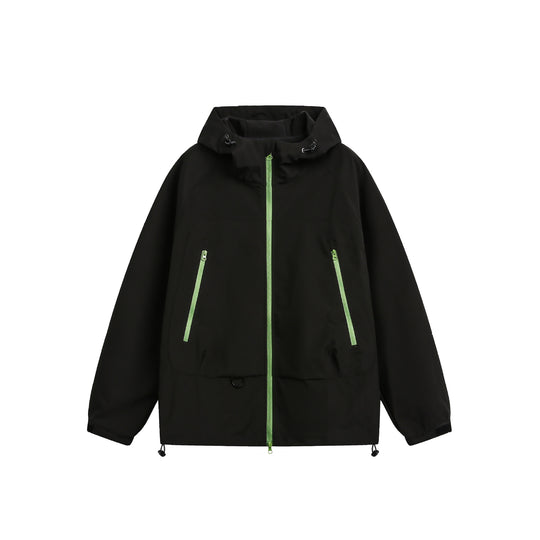Damen Wasserdichte Softshell‑Regenjacke mit Kapuze, verstellbarem Saum und kontrastierenden Reißverschlüssen Shop Nory