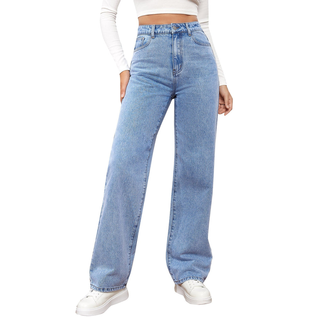 Damen Weit geschnittene Jeans mit hohem Bund und stylischem Schnitt