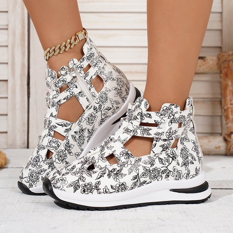 Damen Designer-Sneaker mit floralem Muster