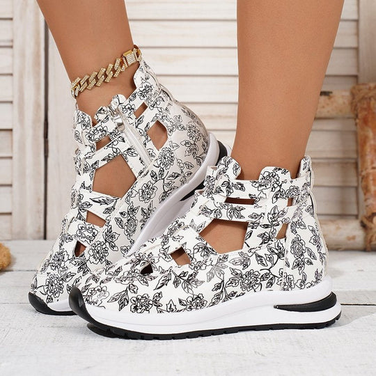 Damen Designer-Sneaker mit floralem Muster