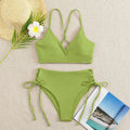 Damen Hochtaillierter Bikini mit verstellbaren Schnürdetails