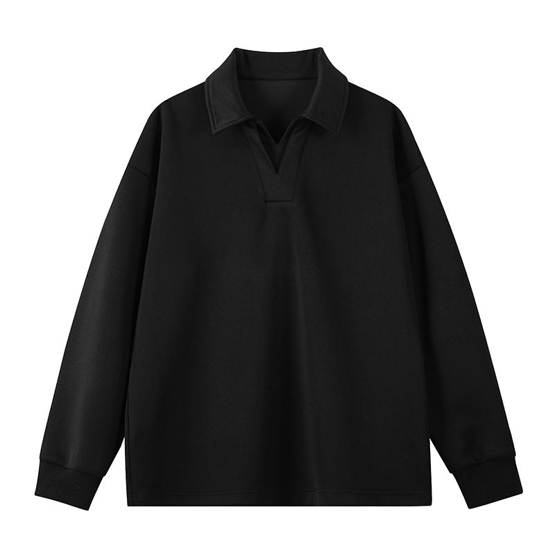 Herren Oversized Polo‑Sweatshirt mit tiefem V‑Ausschnitt, Hemdkragen und gerippten Bündchen Shop Nory