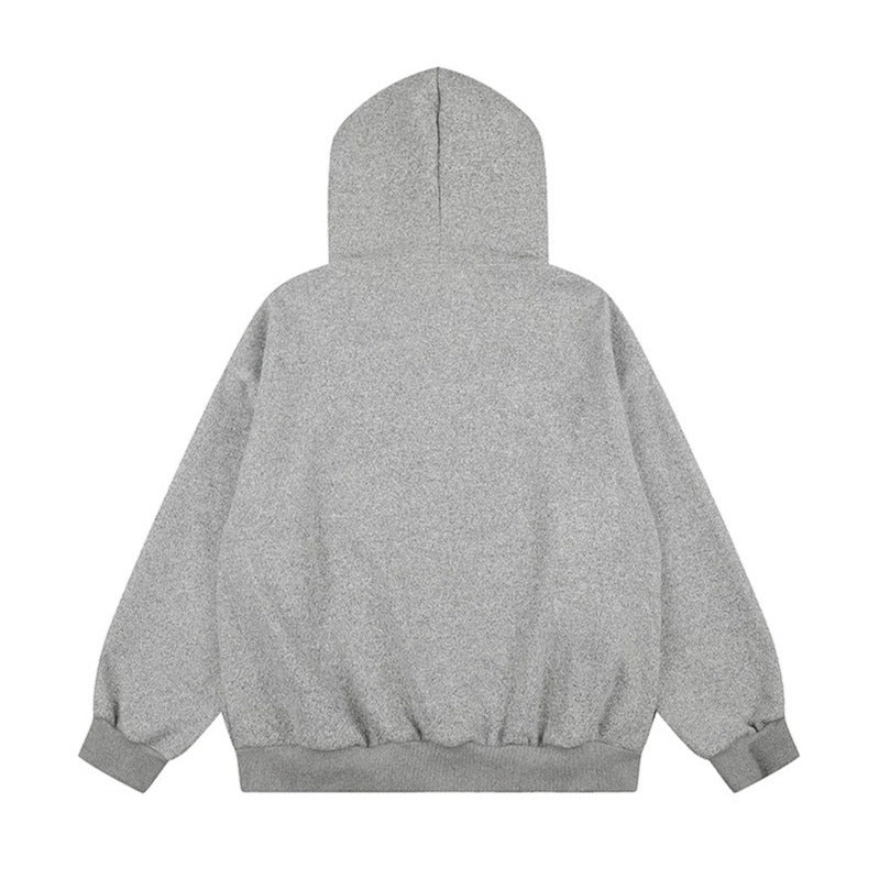 Damen Kapuzen-Zipjacke im Oversize-Cut mit gestickter Dackel-Illustration und Vichy-Detail Shop Nory