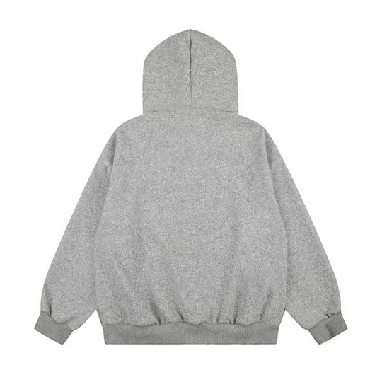 Damen Kapuzen-Zipjacke im Oversize-Cut mit gestickter Dackel-Illustration und Vichy-Detail Shop Nory