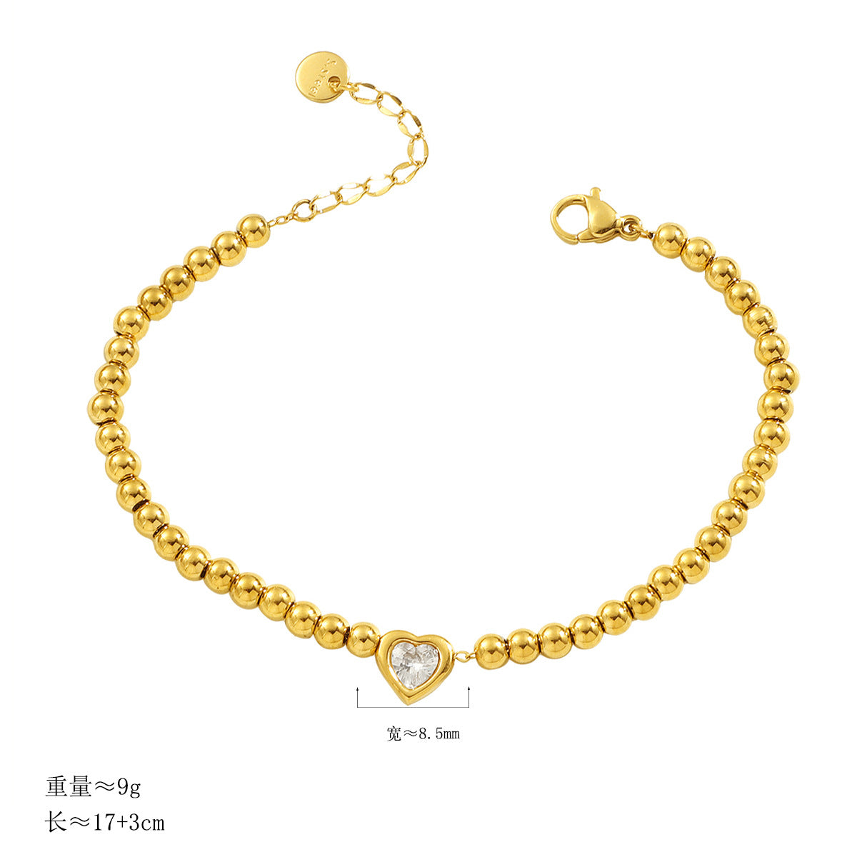 Damen Armband mit Herzen und Glitzerakzenten Shop Nory