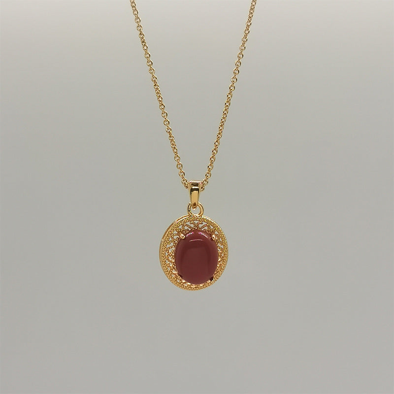 Damen elegante Halskette mit feinem Anhänger aus Edelstein Shop Nory