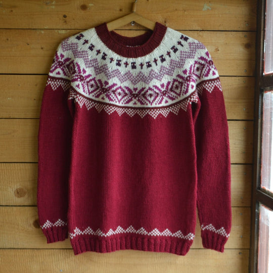 Damen nan Norwegerpullover aus Wollmix mit Rundhalsausschnitt und traditionellem Fair-Isle-Yoke Shop Nory