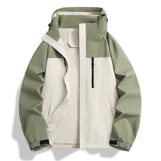 Herren Wasser- und winddichte Softshell-Outdoorjacke mit Kapuze, atmungsaktivem Meshfutter und Brustreißverschluss Shop Nory