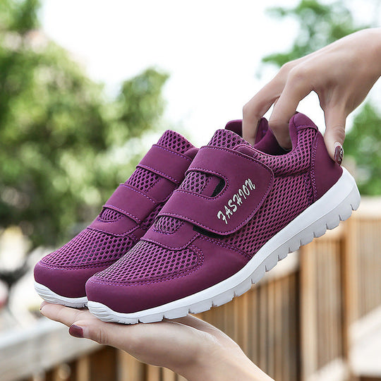 Damen Atmungsaktive und flexible Sneakers mit praktischem Klettverschluss