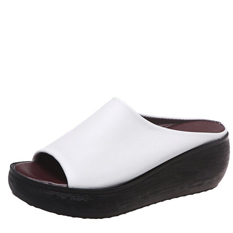 Damen Komfortable Plateau-Sandalen mit weichem Obermaterial und anatomischem Fußbett