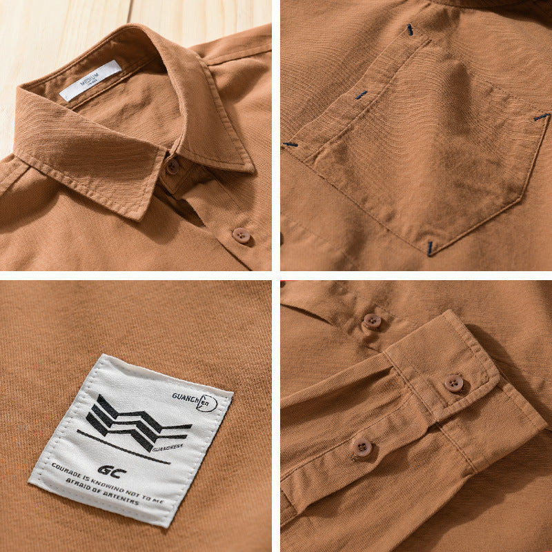 Herren Offenes Baumwoll-Overshirt im Layering-Look mit aufgesetzter Brusttasche Shop Nory