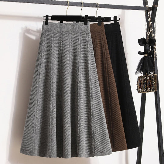 Damen Eleganter, schwingender Strickrock Shop Nory