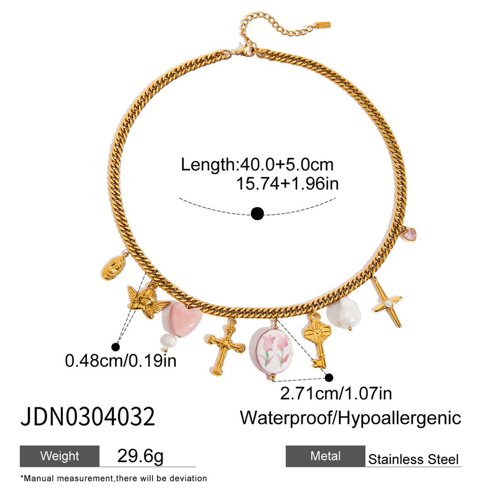 Damen Edelstahl Halskette mit elegantem Gliederdesign und hypoallergenen Eigenschaften Shop Nory