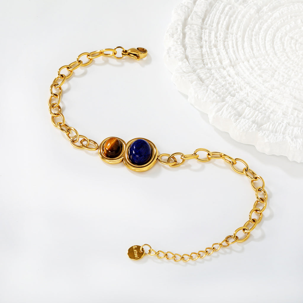 Damen Armband mit edlen Steinelementen und hochwertiger Goldbeschichtung Shop Nory